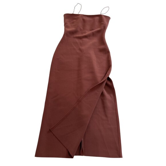 Bec + Bridge Side Slit Dress in Burgundy - Picture 1 of 3